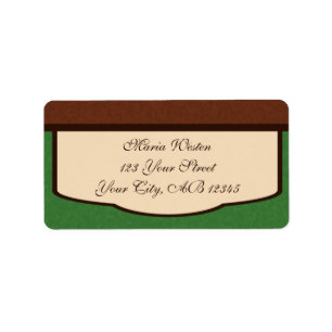 Sweet Mocha Brown Beige & Green Address Labels