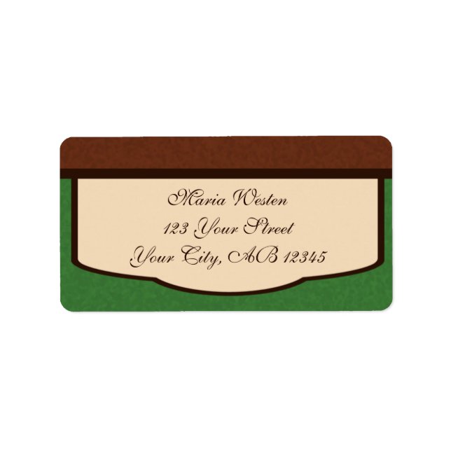 Sweet Mocha Brown Beige & Green Address Labels (Front)