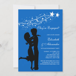 Sweet Modern Couple in Love Engagement Invitations