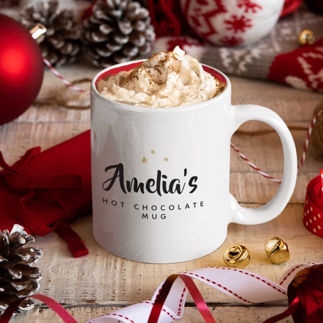 Sweet Modern Custom Name Script Hot Chocolate Mug (Creator Uploaded)