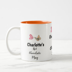 Sweet Modern Custom Name Script Hot Chocolate Two-Tone Coffee Mug