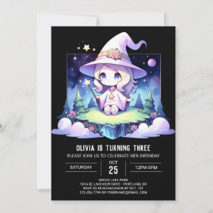 Sweet Modern Wizard Birthday Invitation