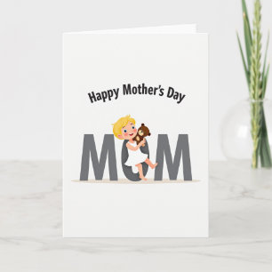 Sweet Moms Day Illustration Card