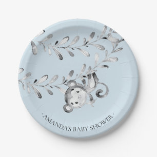 Sweet Monkey Boys Baby Shower 7" Plate