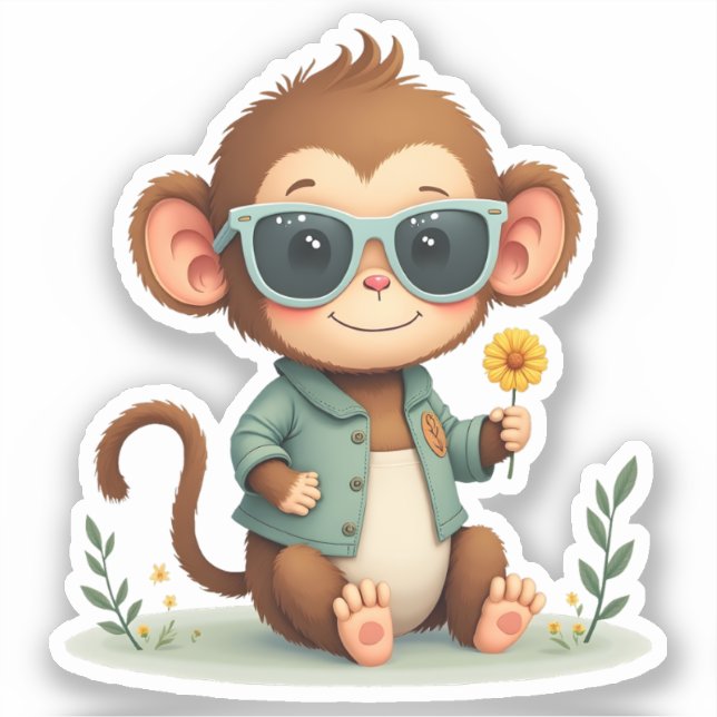 Sweet Monkey Friend | Gentle Kawaii Animal (Front)