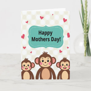 Sweet Monkey Mothers Day Card