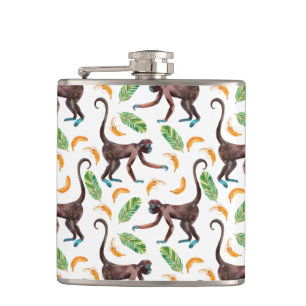 Sweet Monkeys Juggling Bananas Hip Flask