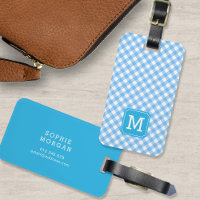 Sweet Monogram Baby Blue Gingham