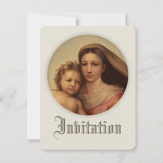 Sweet mother and baby CC0980 Baptism Invitation (Front)