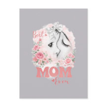 Sweet Mother and Child Watercolor Roses "Best Mum
