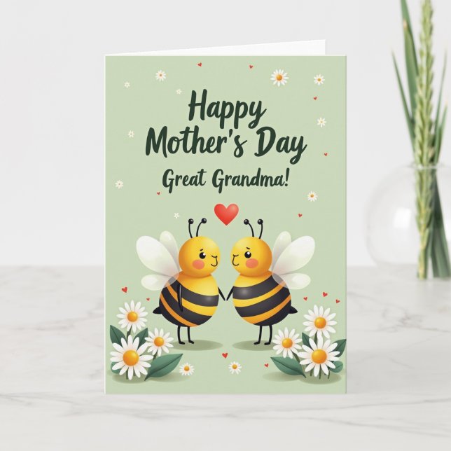 Sweet Mothers Day Bees Card (Front)