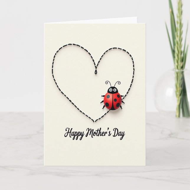 Sweet Mothers Day Bug Heart Card (Front)