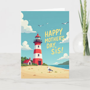 Sweet Mothers Day Coastal View Card