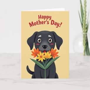 Sweet Mothers Day Dog Bouquet Card