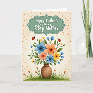 Sweet Mothers Day Floral Vase Card
