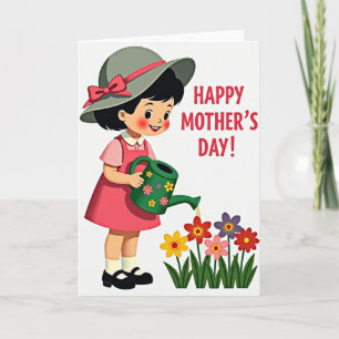Sweet Mothers Day Flower Child Card