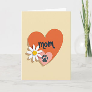Sweet Mothers Day Orange Heart Card