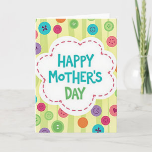 Sweet Mothers Day Pastel Buttons Card