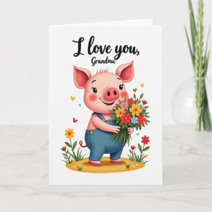 Sweet Mothers Day Piglet Card