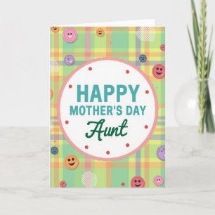 Sweet Mothers Day Plaid Pattern Card