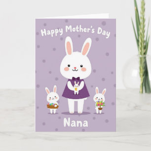 Sweet Mothers Day Rabbit Family Card