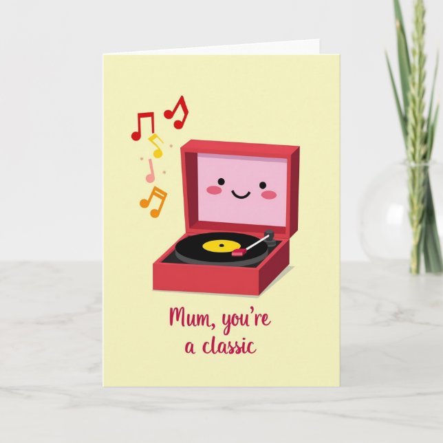 Sweet Mothers Day Record Player Card (Front)