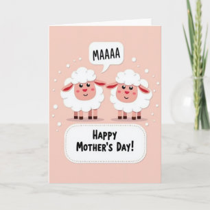 Sweet Mothers Day Sheep Art Card