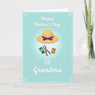 Sweet Mothers Day Straw Hat Card