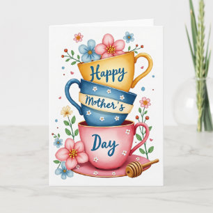 Sweet Mothers Day Teacups Card