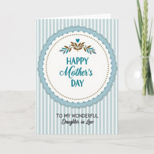 Sweet Mothers Day Teal Leaves Card