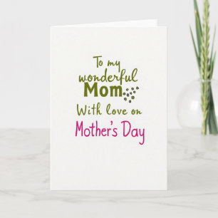 Sweet Mothers Day Text Card