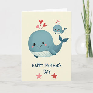 Sweet Mothers Day Whale Card