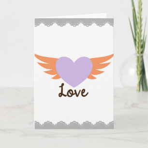 Sweet Mothers Day Winged Heart Card