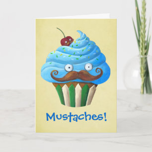 Sweet Moustached Cupcake Card