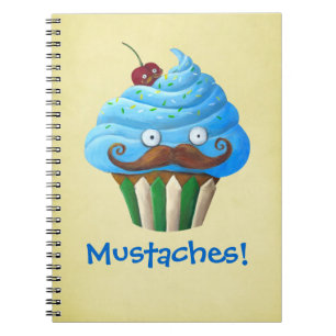 Sweet Moustached Cupcake Notebook