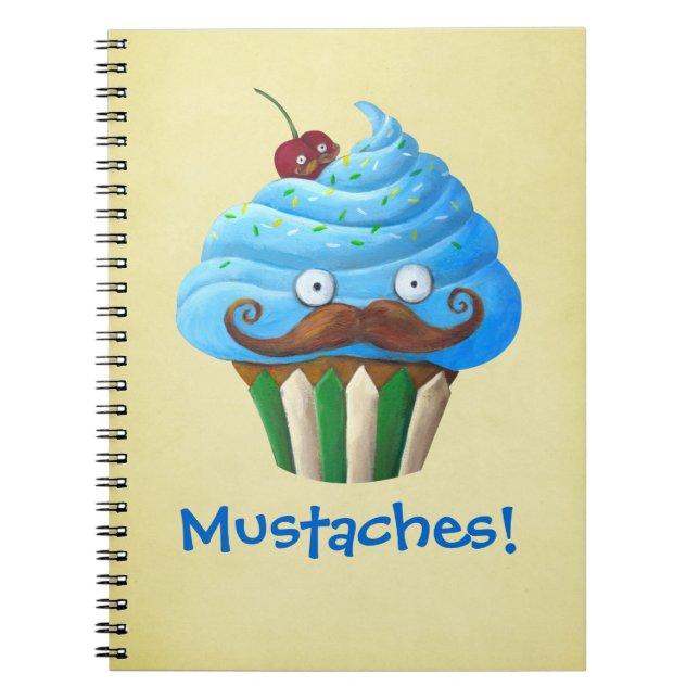 Sweet Moustached Cupcake Notebook (Front)