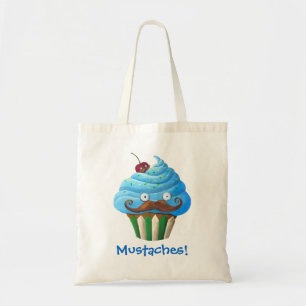 Sweet Moustached Cupcake Tote Bag