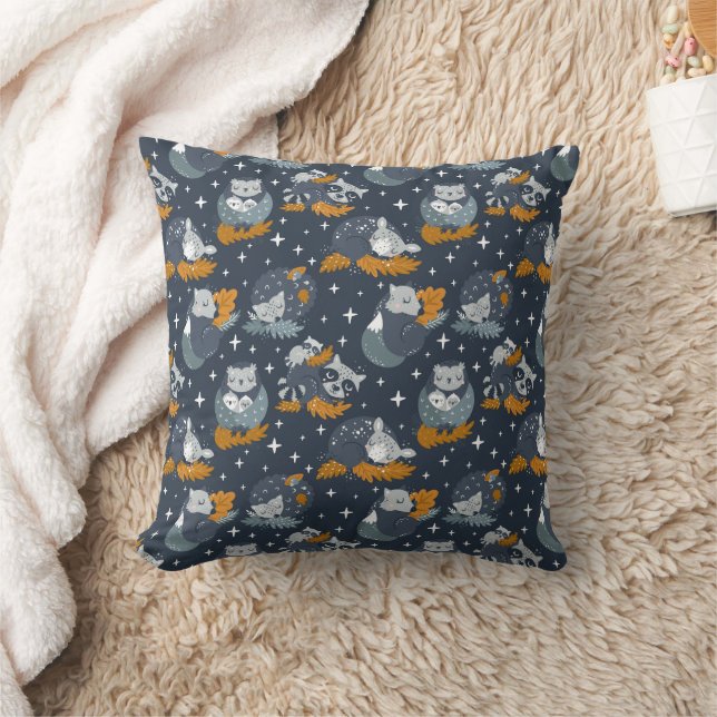 Sweet Mum and Baby Animals Cushion (Blanket)