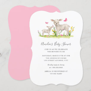 Sweet Mum Baby Sheep Baby Shower Invitation