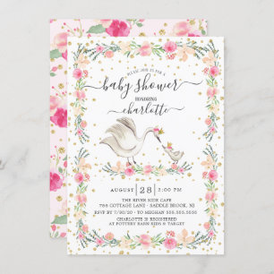 Sweet Mum & Baby Swan Baby Shower Invitation