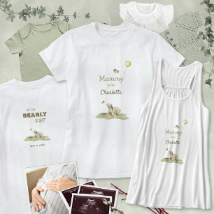 Sweet Mum to Be Bearly Wait Sage Green Baby Shower T-Shirt