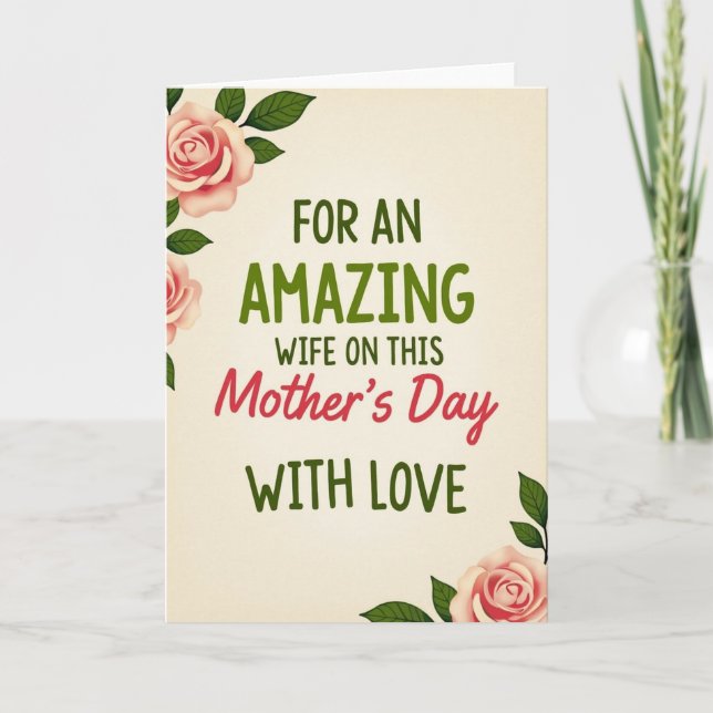 Sweet Mum With Roses Day Card (Front)
