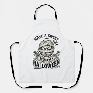 Sweet Mummy Halloween Vintage Vector Design_1 Apron