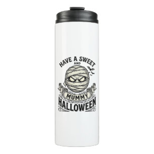 Sweet Mummy Halloween Vintage Vector Design_1 Thermal Tumbler