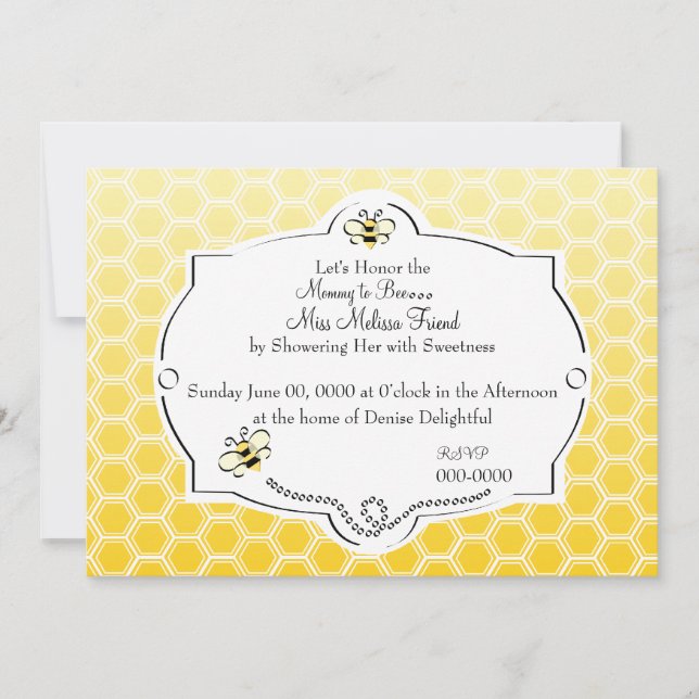 Sweet Mummy to Bee Invitation (Front)