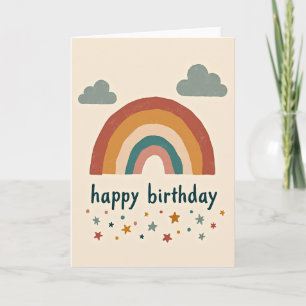 Sweet Muted Rainbow Birthday Card