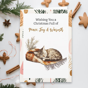 Sweet Napping Kitten   Personalised Christmas Card