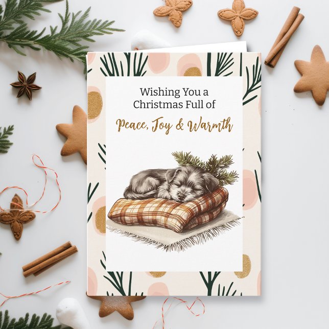 Sweet Napping Puppy | Personalised Christmas Card (Creator Uploaded)