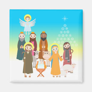 Sweet Nativity Scene for Kids Magnet