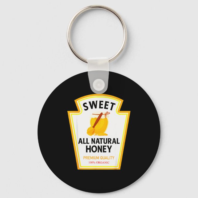 Sweet Natural Honey Funny Condiment Costume Party  Key Ring (Front)